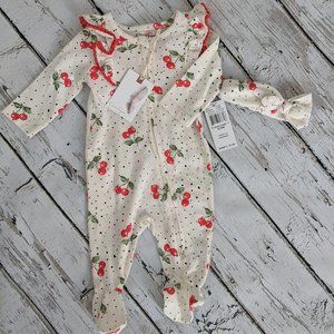 Baby Girl Footed Sleeper 0-3m